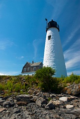 Wood Island Lighthouse Tower Over Keeper's Building
